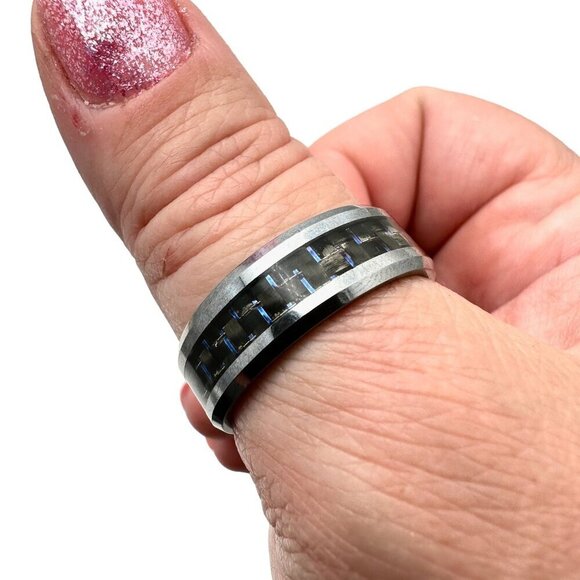 Tungsten Carbide Mens Ring Original Tag Attached Size 12 Comfort Fit - Picture 4 of 5